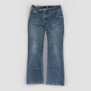 Express 7 For All Mankind Style Flared Jeans Blue Women’s 30x29 Low Rise Y2K